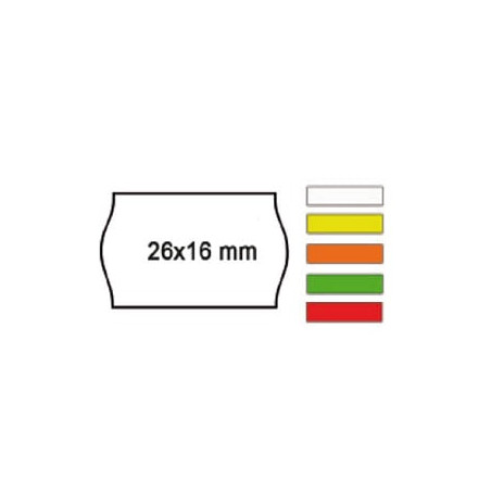 Pack 10 rotoli 1000 etich. 26x16mm onda rosso perm. printex [2616sfp7rs]