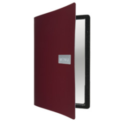 Porta menu' a4-24x33cm bordeaux royal con 1 inserto doppio