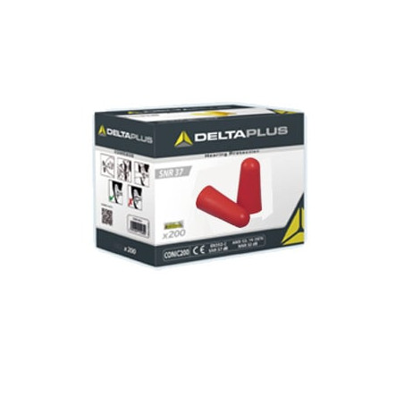 Dispenser 200 paia di tappi auricolari giallo monouso [conic200]