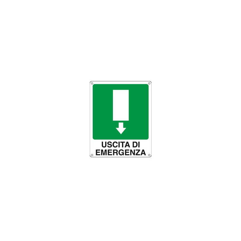 Cartello alluminio 25x31cm 'uscita di emergenza' [20107x]
