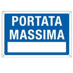 Cartello alluminio 30x20cm 'portata massima' [3101]