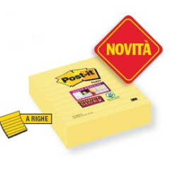 Blocco 70fg post-it?giallo canary? 101x101mm a righe f.to xl