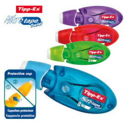 Box 10 correttori a nastro 5mmx8mt micro tape twist col. ass. bic