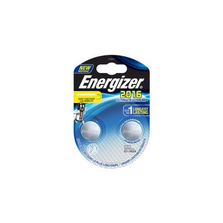 Pila energizer cr2016 a bottone 2pz lithium performance 100 mah