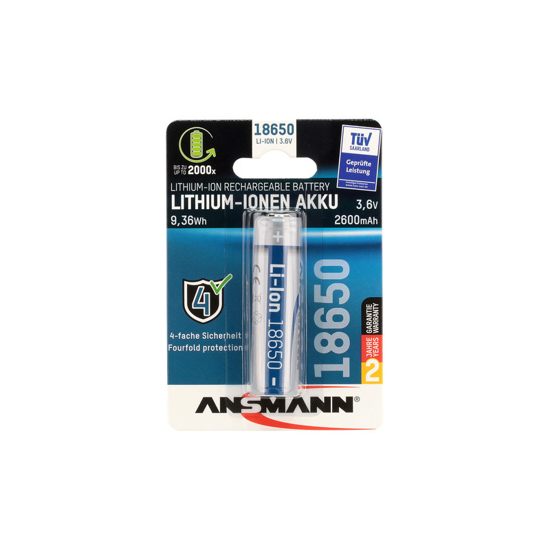 Batteria ansmann li-ion 18650 2600mah [1307-0000]