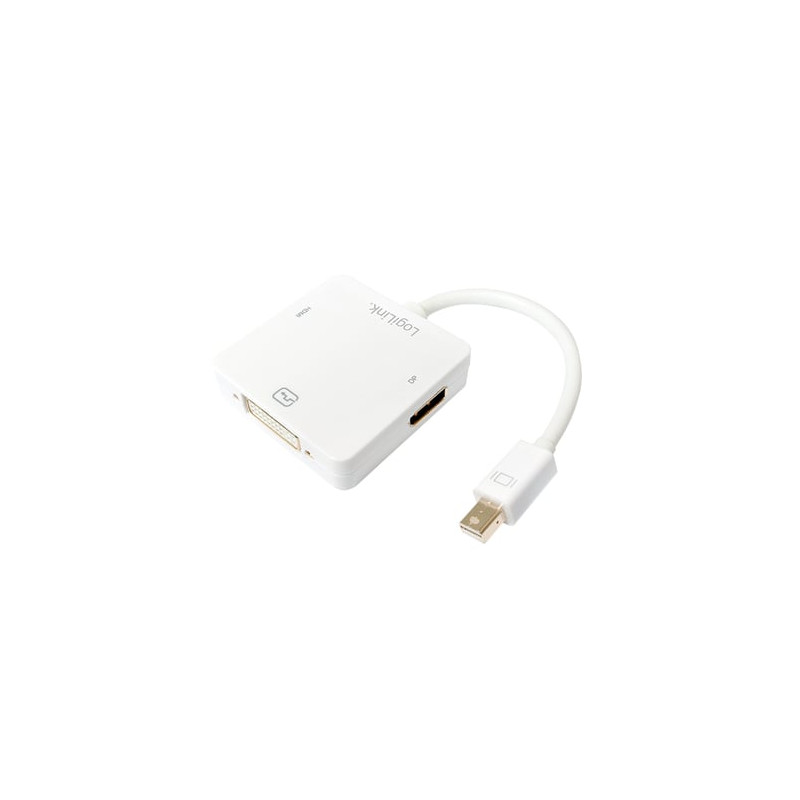Adattatore logilink minidisplayport a displayport/dvi/hdmi bianco