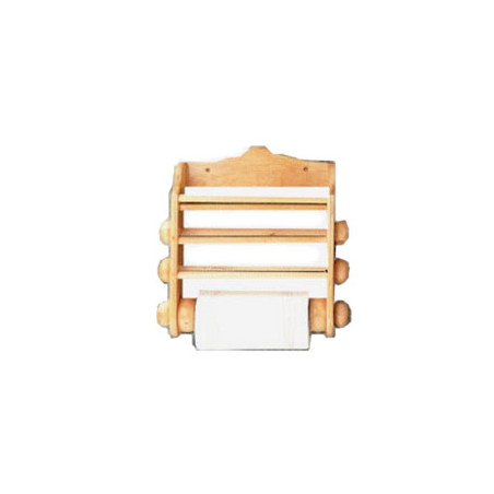 Portarotolo gof legno lusso 3 rotoli noce [gof]