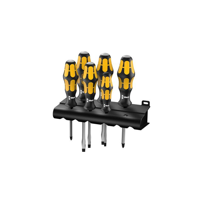 Kit cacciaviti officina e meccanica 6 parti wera 932/6 taglio, croce