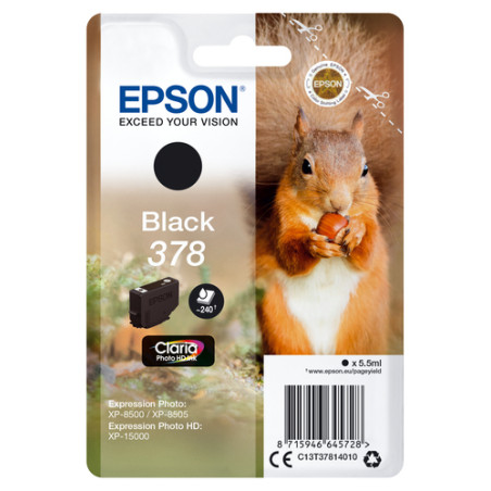 Epson singlepack black 378 claria photo hd ink 5.5ml nero 240pagine