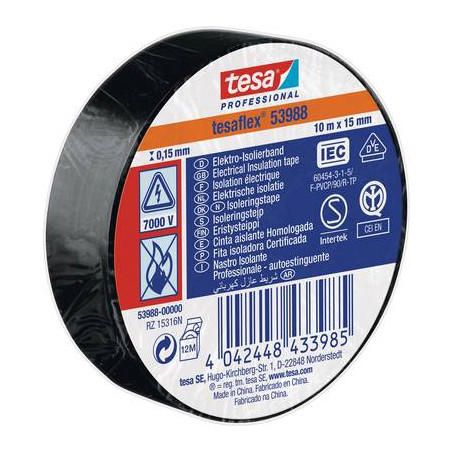 Nastro isolante tesa? 53988 nero (l x l) 10 m x 15 mm tesa 53988-00000-00