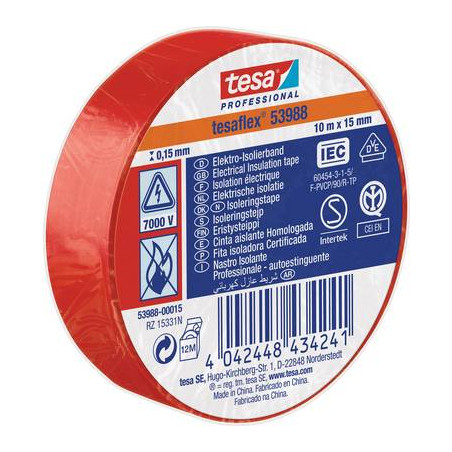 Nastro isolante tesa? 53988 rosso (l x l) 10 m x 15 mm tesa 53988-00015-00