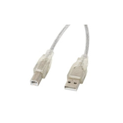 Cavo lanberg usb 2.0 m/usb b 2.0 m 3m trasparente [ca-usba-12cc-0030-tr]