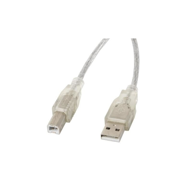 Cavo lanberg usb 2.0 m/usb b 2.0 m 3m trasparente [ca-usba-12cc-0030-tr]