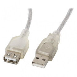 Cavo lanberg usb 2.0 m/usb 2.0 f 1,8m bianco [ca-usbe-12cc-0018-tr]