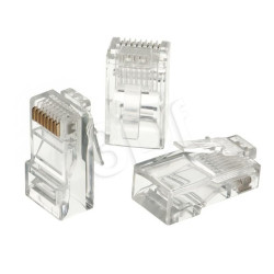 Plug a-lan rj45 utp cat.5e standard 100pz trasparente [wt001op]