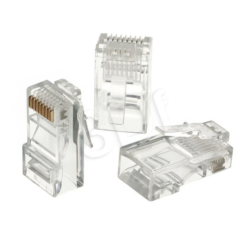 Plug a-lan rj45 utp cat.5e standard 100pz trasparente [wt001op]