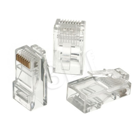 Plug a-lan rj45 utp cat.5e standard 100pz trasparente [wt001op]
