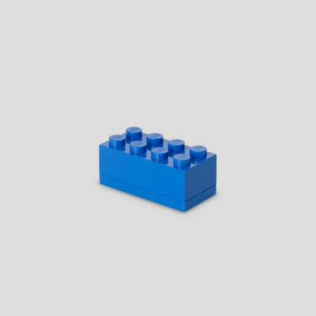 Contenitore a mattoncino lego mini box con 8 inserti (blu brillante)