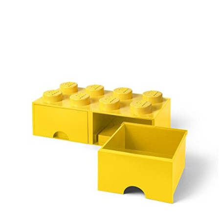 Contenitore a mattoncino lego mini box con 8 inserti a doppio cassetto