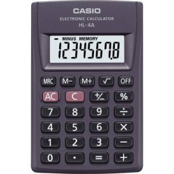 Calcolatrice tascabile casio hl-4a antracite display (cifre):