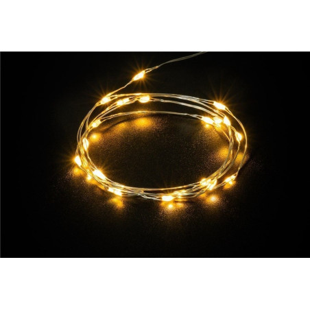 Luci natalizie goobay da interno a batteria 20 led cavo silver con