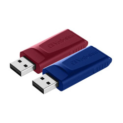 Pen drive 16gb verbatim slider usb2.0 2 pezzi [49327]