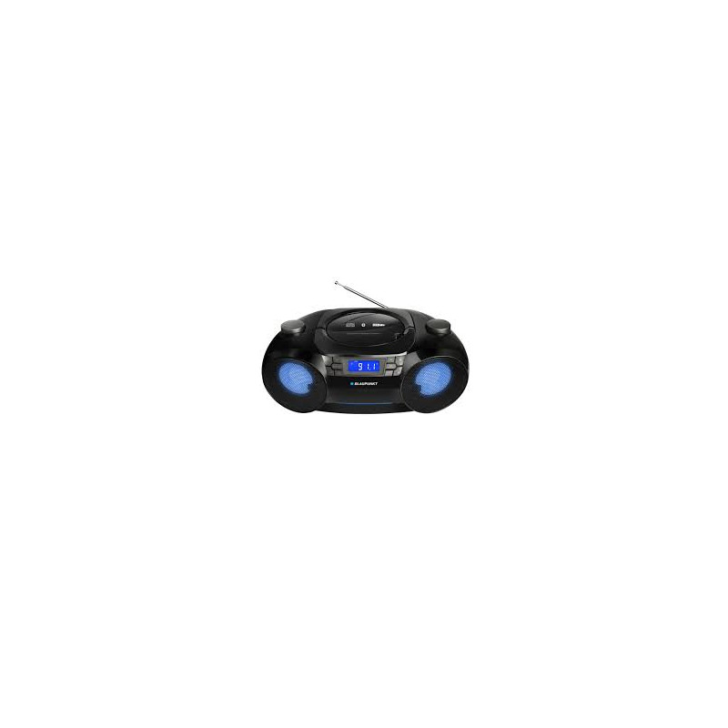 Radio portatile boombox blaupunkt bb31led -fm-cd-mp3-usb-aux-sd-orologio-sveglia