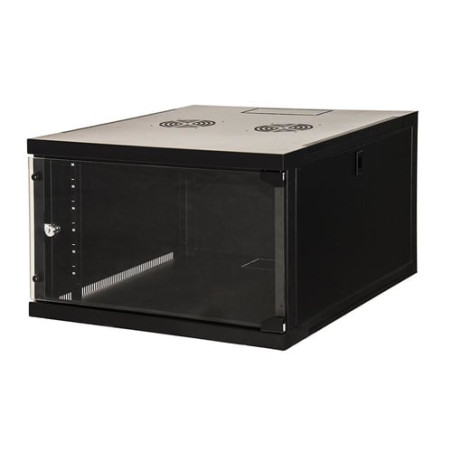 Armadio rack a muro link 19" 6u 350x540x600mm nero con porta