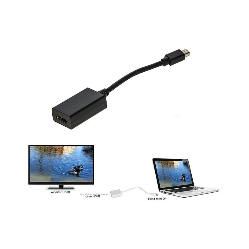 Adattatore link mini displayport m a hdmi f, nero [lkadat16n]