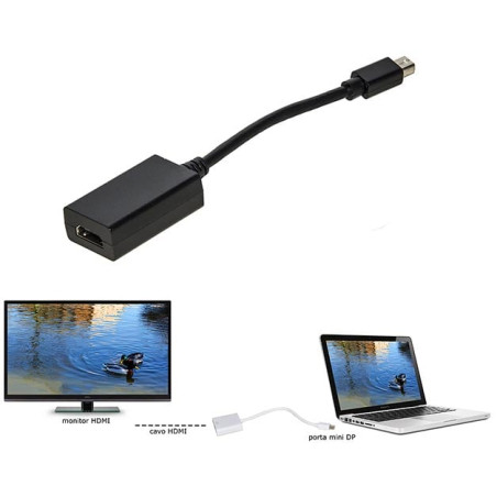 Adattatore link mini displayport m a hdmi f, nero [lkadat16n]