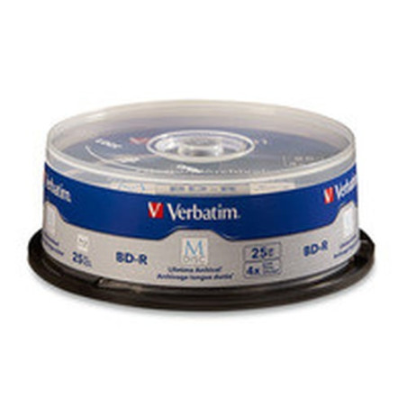 Confezione blu-ray bd-r m-disc verbatim 4xcb 25gb 25st