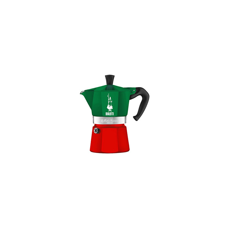 Caffettiera bialetti 5322 moka express verde/bianco/rosso - tricolore