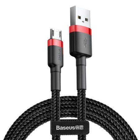 Cavo baseus cafule camklf-c91 (usb m - micro usb m 2m nero/rosso)