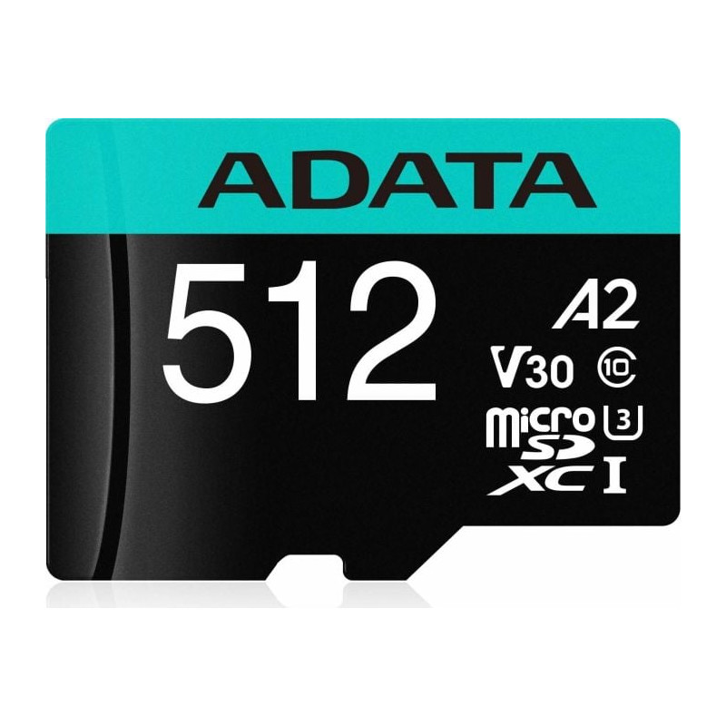 512gb scheda microsdxc adata premier pro r/w up to 100/80 mb/s, con