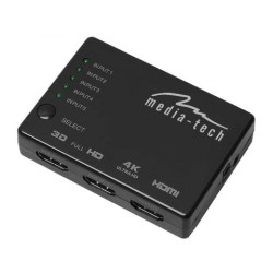 Switch hdmi media-tech 5x 4k hdcp 2.2 nero [mt5207]