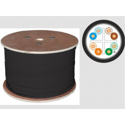 Cavo di rete a-lan ftp kif6outz305 ( kat.6 pe 305m nero 4x2x23awg
