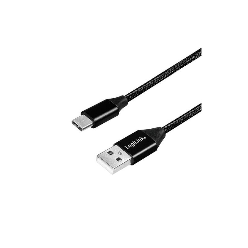 Cavo logilink usb 2.0 cable usb-a male a usb-c male, 0.3m