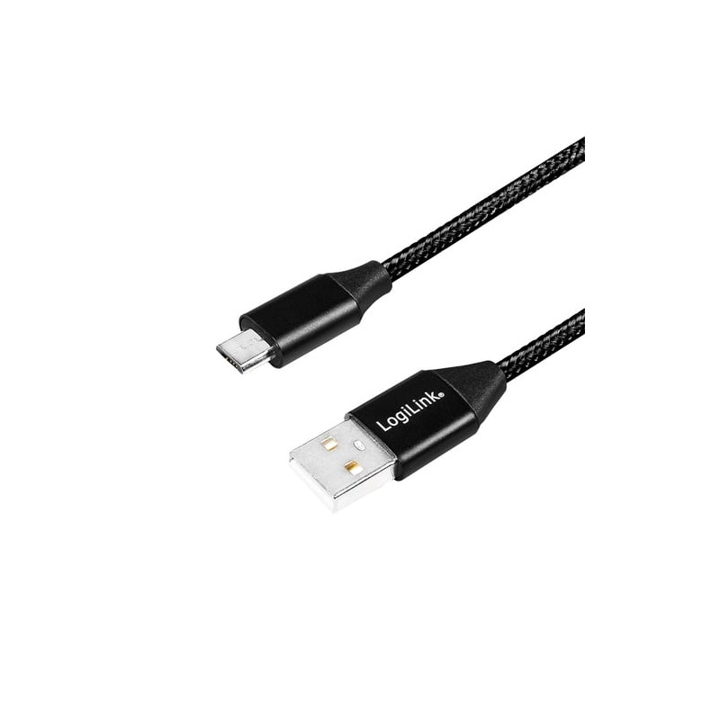 Cavo logilink usb-a 2.0 cable a micro-usb male, 0.3m [cu0143]