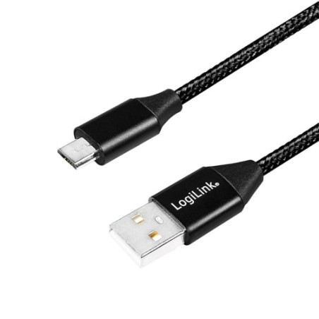 Cavo logilink usb-a 2.0 cable a micro-usb male, 0.3m [cu0143]