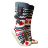 Pantofole riscaldate con calzini glovii bianco con pattern norvegese,