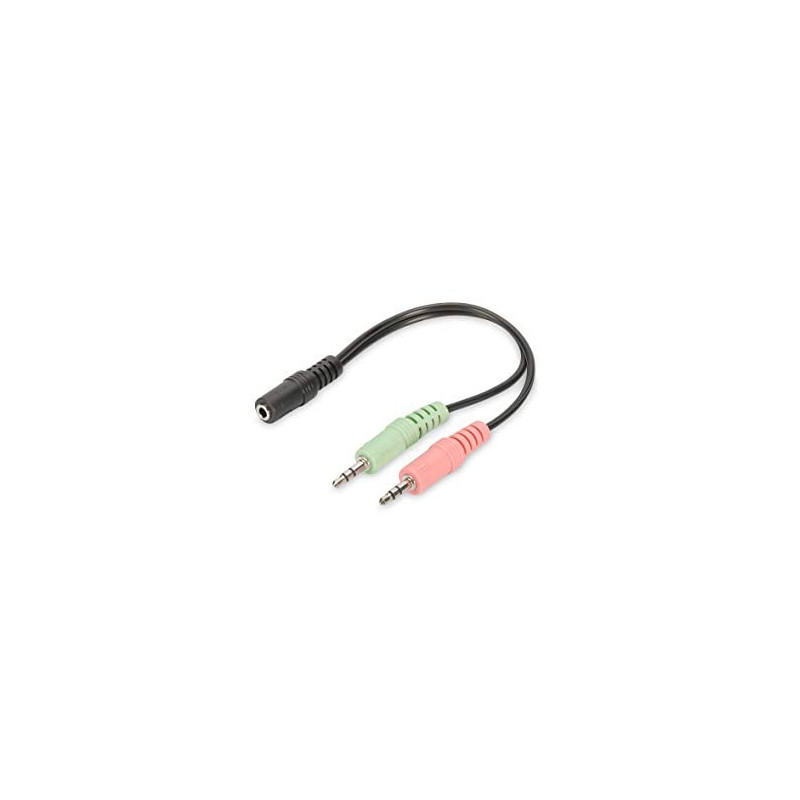 Adattatore/convertitore audio digitus per auricolare 3.5mm verde/rosa/nero