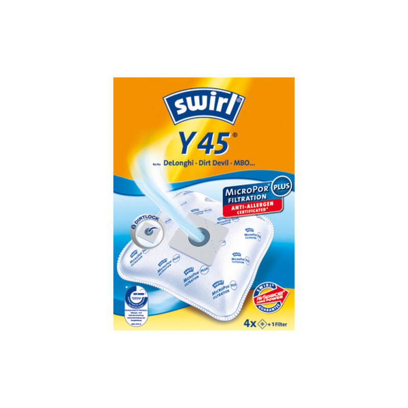 Sacchetti aspirapolvere swirl y 45 mp plus in microfibra 4-pezzi