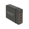 Alimentatore delock usb-c pd3.0+ 3xusb a f 60w+12w nero [63974]