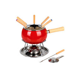 Set fonduta kaufgut smaltata rossa set pz.12 [kaufgut]