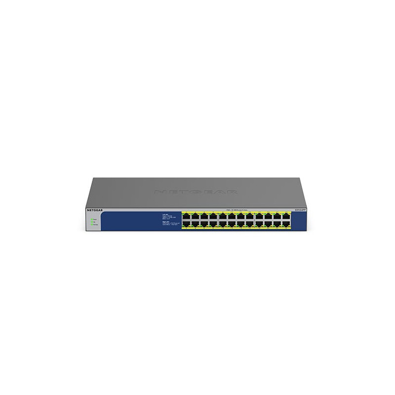 Switch netgear gs524pp 24 porte poe+ poe-budget 300w grigio [gs524pp-100eus]