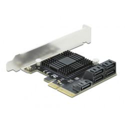 Scheda di interfaccia delock pcie 5p sata x4 lp [90498]