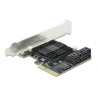 Scheda di interfaccia delock pcie 5p sata x4 lp [90498]