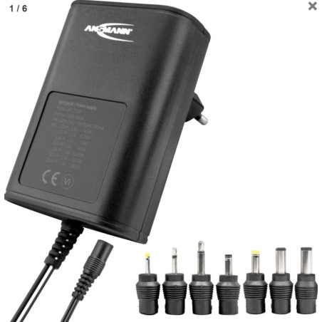Alimentatore universale ansmann 3-12v/1,5a -18w aps1500 inkl.