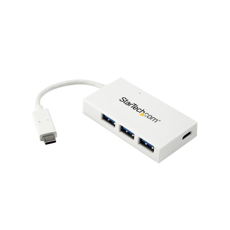 Hub usb startech usb-c a 4 porte usb 3.0 bianco [hb30c3a1cfbw]