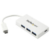 Hub usb startech usb-c a 4 porte usb 3.0 bianco [hb30c3a1cfbw]